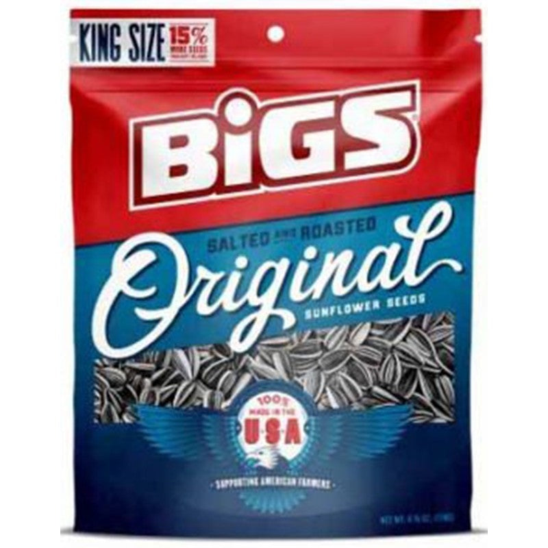 Bigs 500915 Sunflower Seed, 5.35 oz, Resealable Bag (Pack of 12)