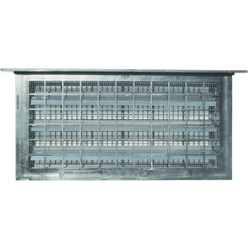 Witten Vent 304LGR Automatic Foundation Vent, 62 sq-in Net Free Ventilating Area, Mesh Grill, Thermoplastic, Gray