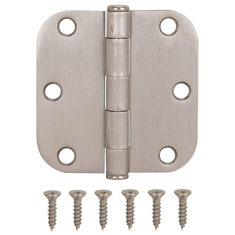 ProSource LR-702-PS Door Hinge, Steel, Satin Nickel, Loose Pin, 180 deg Range of Motion, Screw Mounting