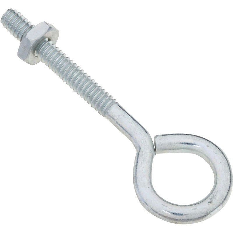 National Hardware N221-077 Eye Bolt, #10-24 Thread, 1-1/4 in L Thread, 1/2 in ID Dia Eye, 1.69 in L Shank, Steel, Zinc (POS)