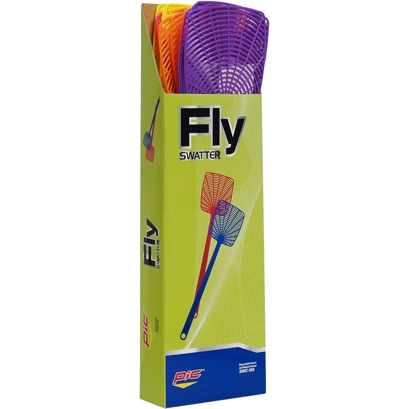 Pic 274 Fly Swatter, 5 in L Mesh, 3-1/2 in W Mesh, Plastic Mesh (Pack of 24)