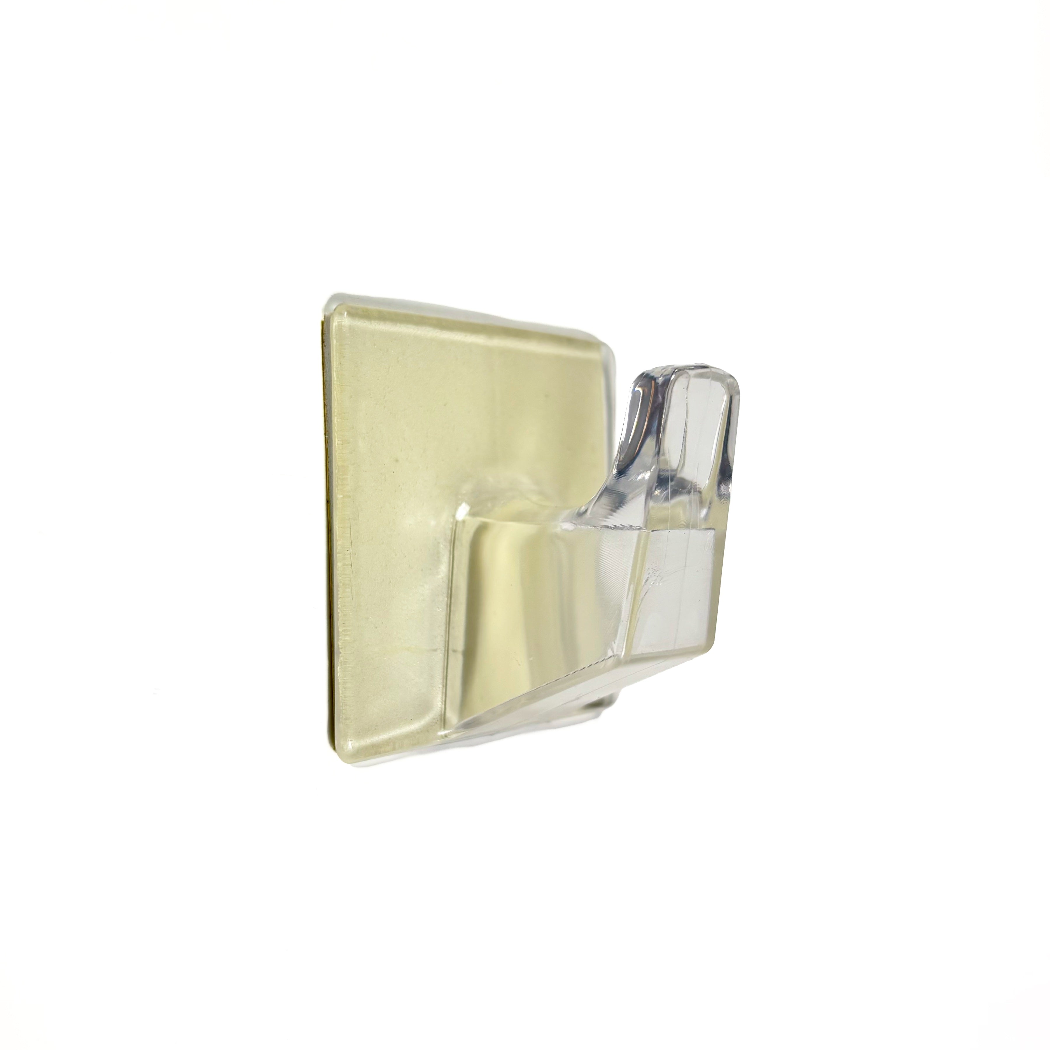 Large Plastic Adhesive Hooks Clear 2 Pack (POS)