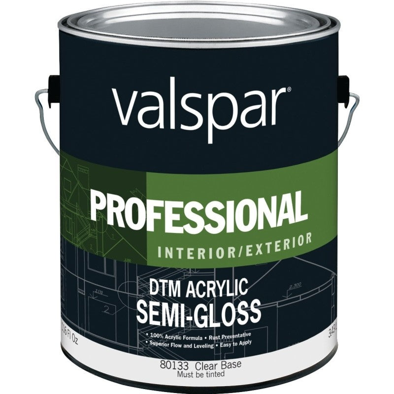 Valspar 045.0080133.007 DTM Acrylic Enamel Paint, Semi-Gloss Sheen, Clear, 1 gal, Pail (Pack of 4)