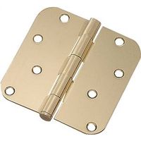 Door Hinge 4 Inch 5/8 Radius With Bottom Nib Bright Brass