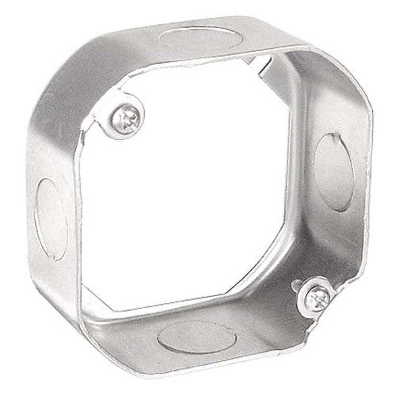 Southwire 55151-S-UPC Extension Ring, 1-1/2 in L, 4 in W, 9-Knockout, Steel, Silver, Galvanized