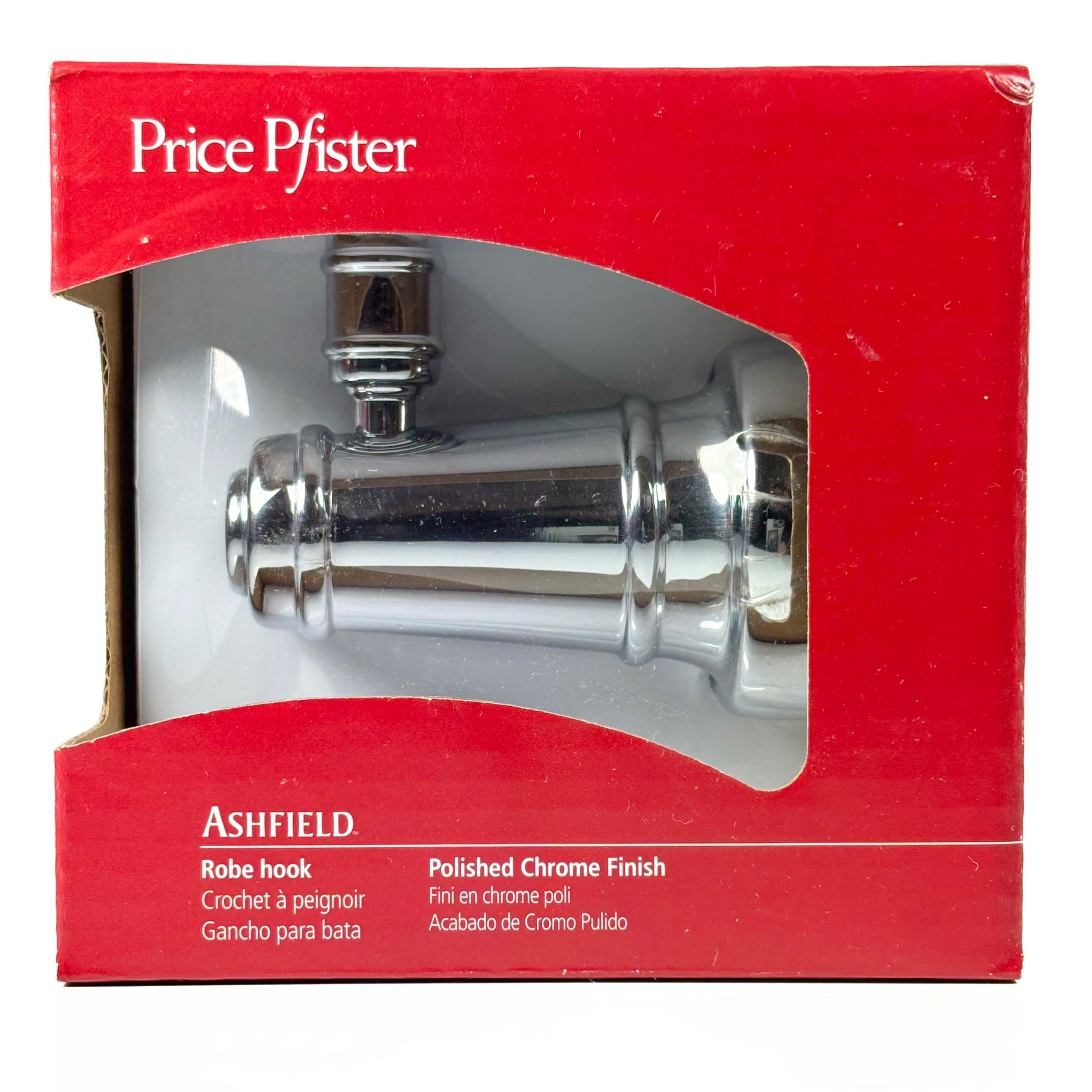 Ashfield Robe Hook Brushed Polished Chrome