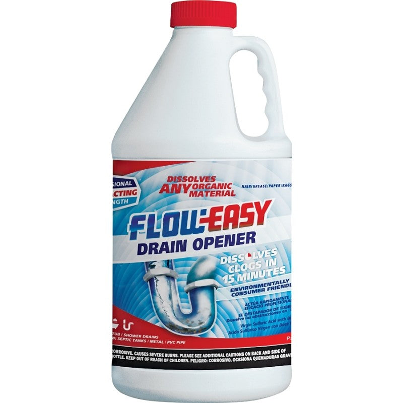 Flow-Easy FE64 Drain Opener, Oily Liquid, Dark Brown, Odorless, 0.5 gal, Bottle (Pack of 4)