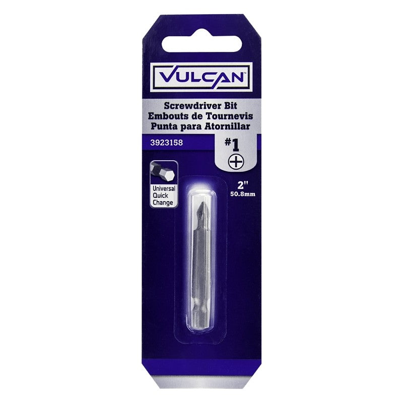 Vulcan 304811OR Screwdriver Bit, Hex Shank, S2 Chrome Molybdenum Steel