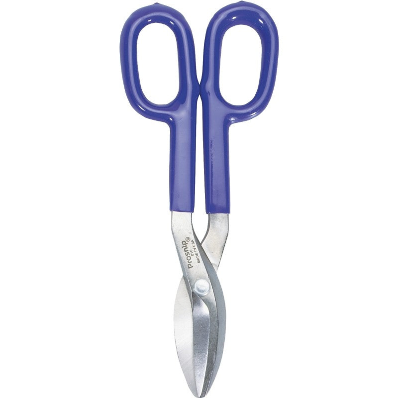 Irwin 22012 Tinner Snip, 12-3/4 in OAL, 2-3/4 in L Cut, Curved, Straight Cut, Double-Dipped Handle, Steel Blade