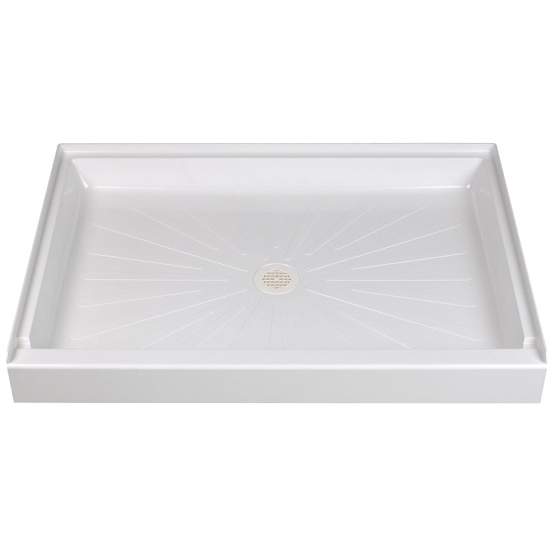 Durabase 3448M Shower Base, 34 in L, 48 in W, 5-1/2 in H, Fiberglass, White
