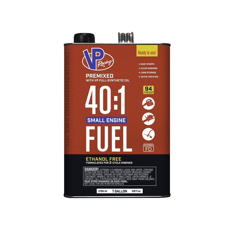 VP Racing 6291 Pre-Mixed Small Engine Fuel, Aromatic Hydrocarbon, Red, 1 gal (Pack of 4)