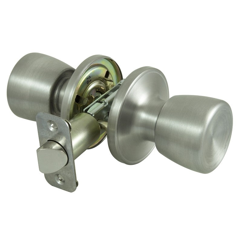 ProSource TS630BRA4B Passage Knob, Metal, Stainless Steel, 2-3/8 to 2-3/4 in Backset, 1-3/8 to 1-3/4 in Thick Door