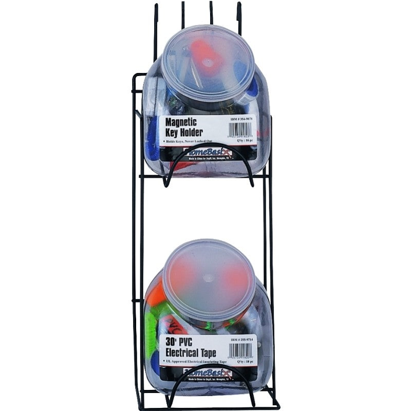 ProSource M59995 Display Rack, 2 Jar, 10 lb, 6-1/8 in OAW, 6 in OAD, 14-3/4 in OAH, 2-Shelf, Black (Pack of 2)