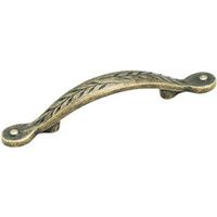 Botanical Leaf Deinc Cabinet Drawer Pull Weathered Brass Finish
