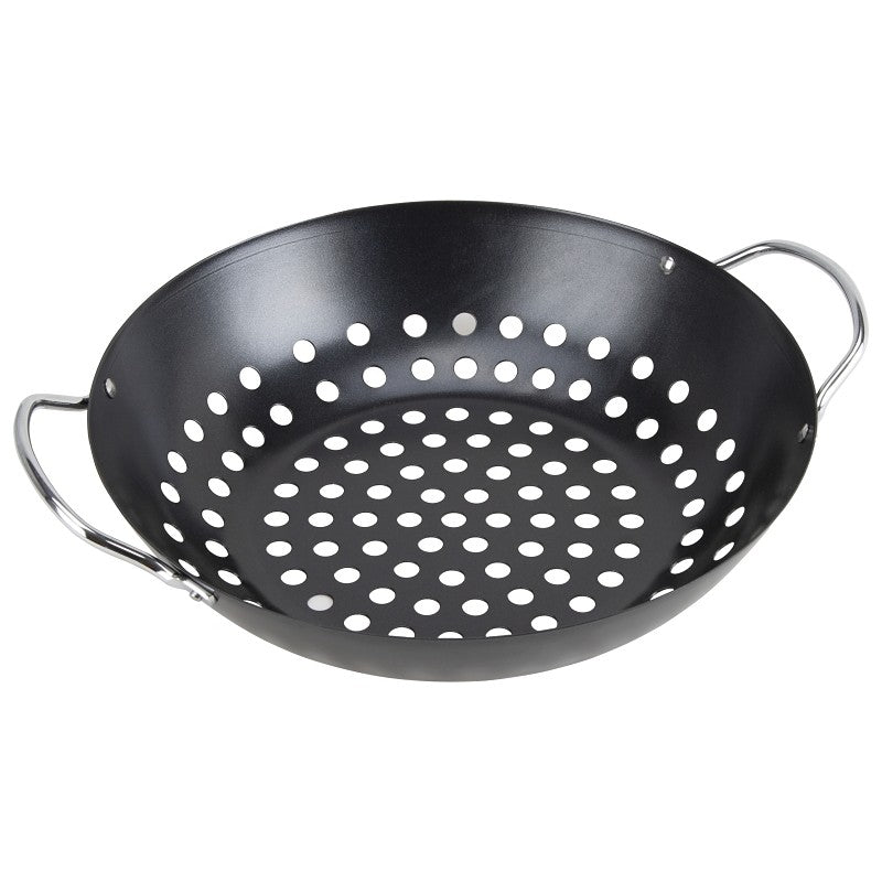 Omaha BBQ-33002 Grill Basket, 13-1/2 in L, Steel, Black, Build-in Handle (Pack of 6)