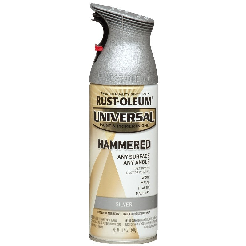Rust-Oleum 245219 Hammered Spray Paint, Hammered, Silver, 12 oz, Can