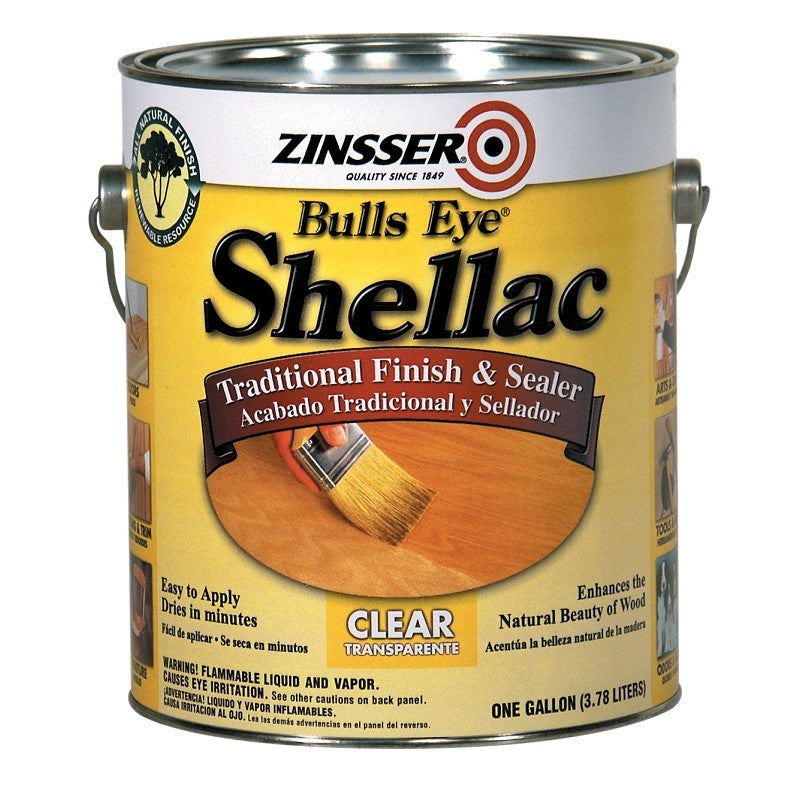 Zinsser 00301 Shellac, Midtone, Clear, Liquid, 1 gal, Can (Pack of 2)
