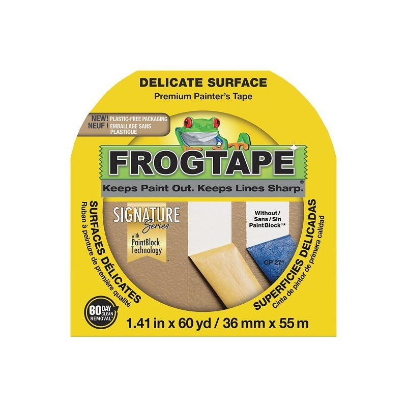 FrogTape 280221 Painting Tape, 60 yd L, 1.41 in W, Yellow