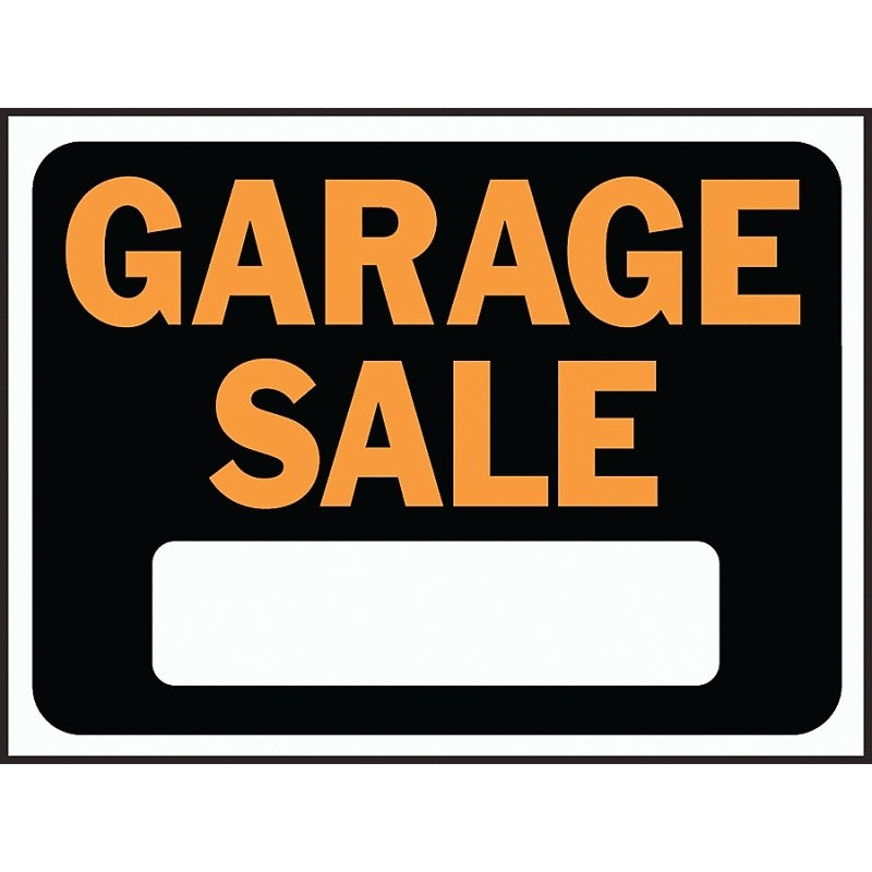 Hy-Ko Hy-Glo Series 3023 Identification Sign, Garage Sale, Fluorescent Orange Legend, Plastic (Pack of 10)