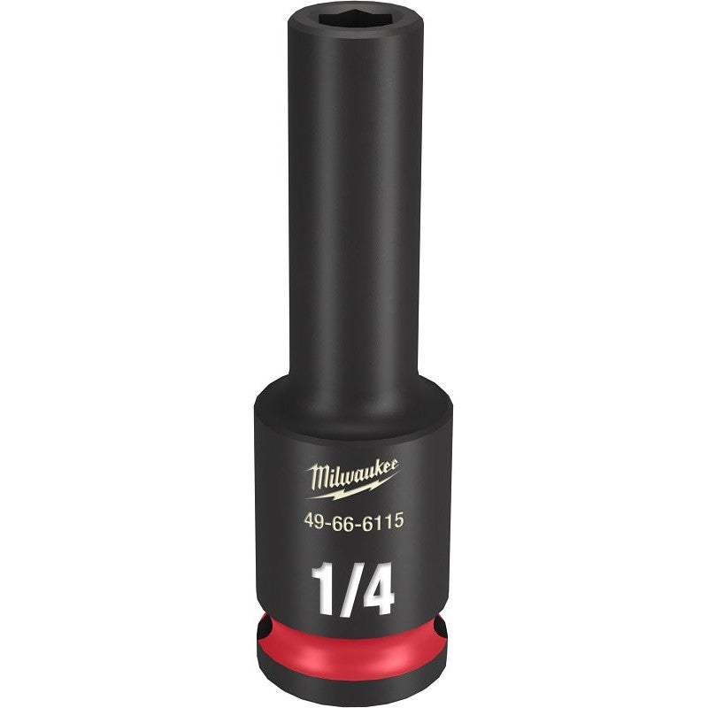 Milwaukee SHOCKWAVE Impact Duty Series 49-66-6115 Deep Impact Socket, 1/4 in Socket, 3/8 in Drive, Square Drive