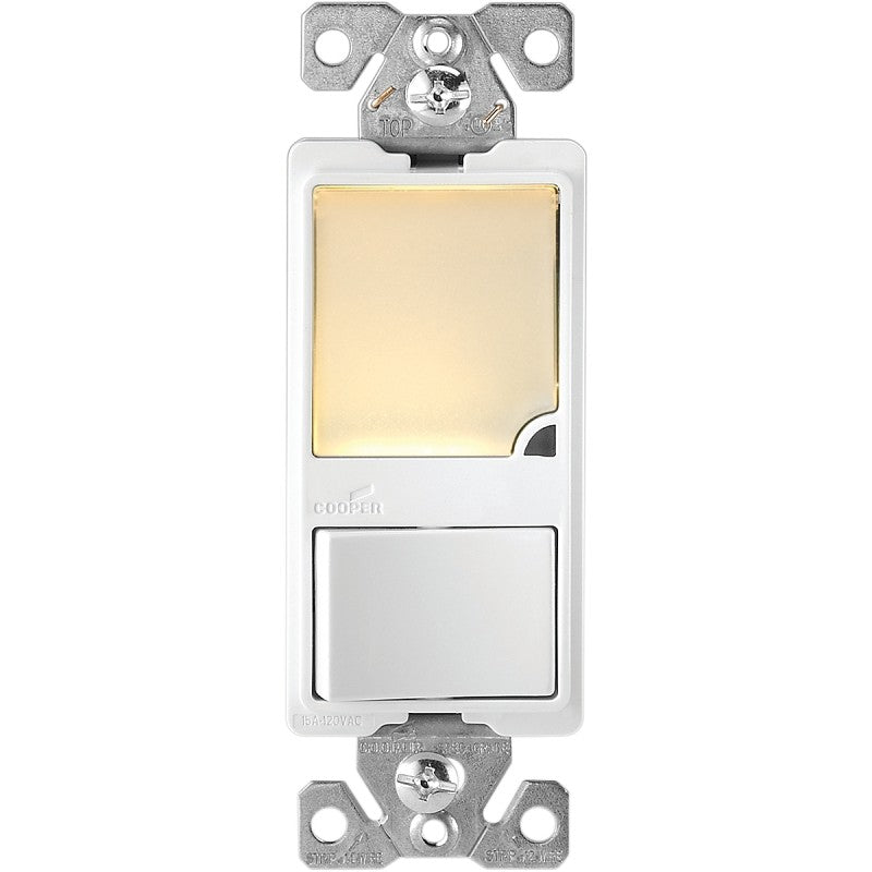 Eaton Cooper Wiring Patrol Series 7738V-BOX Night Light, 4.19 in L x 1.3 in W x 1.08 in D Dimensions, 15 A, Ivory Light