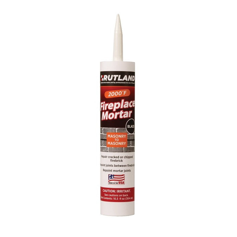 Rutland 63 Fireplace Mortar, Paste, Black, 10.3 oz, Cartridge