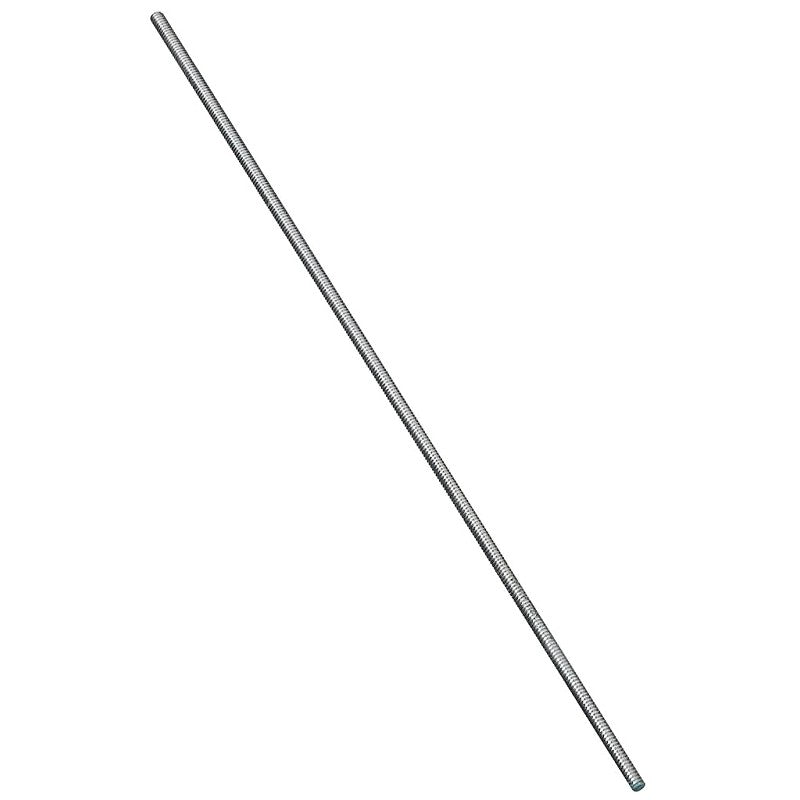 National Hardware N179-481 Threaded Rod, #10-24 Thread, 36 in L, A Grade, Steel, Zinc, UNC Thread