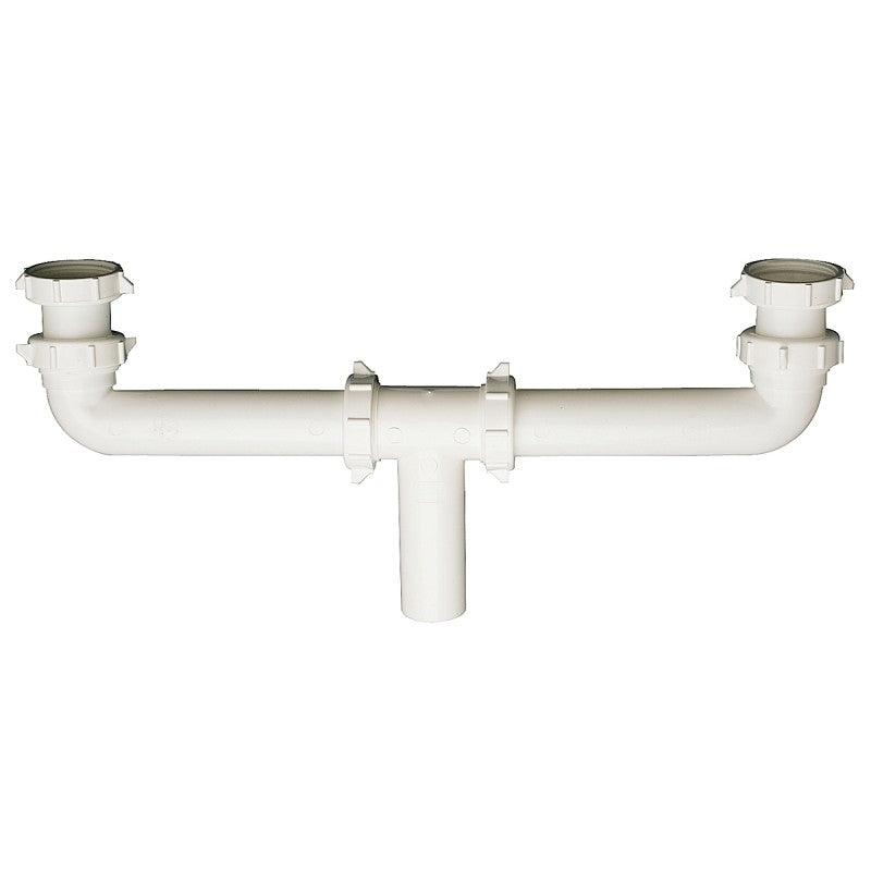 Plumb Pak PP20930 Center Outlet, 1-1/2 x 1-1/2 in, Slip, Plastic, White