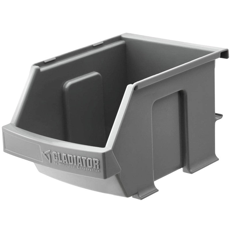 Gladiator GAWESB3PGC Small Item Bin, 10 lb, Plastic, Charcoal, 4 in L, 4-1/2 in W, 7 in H