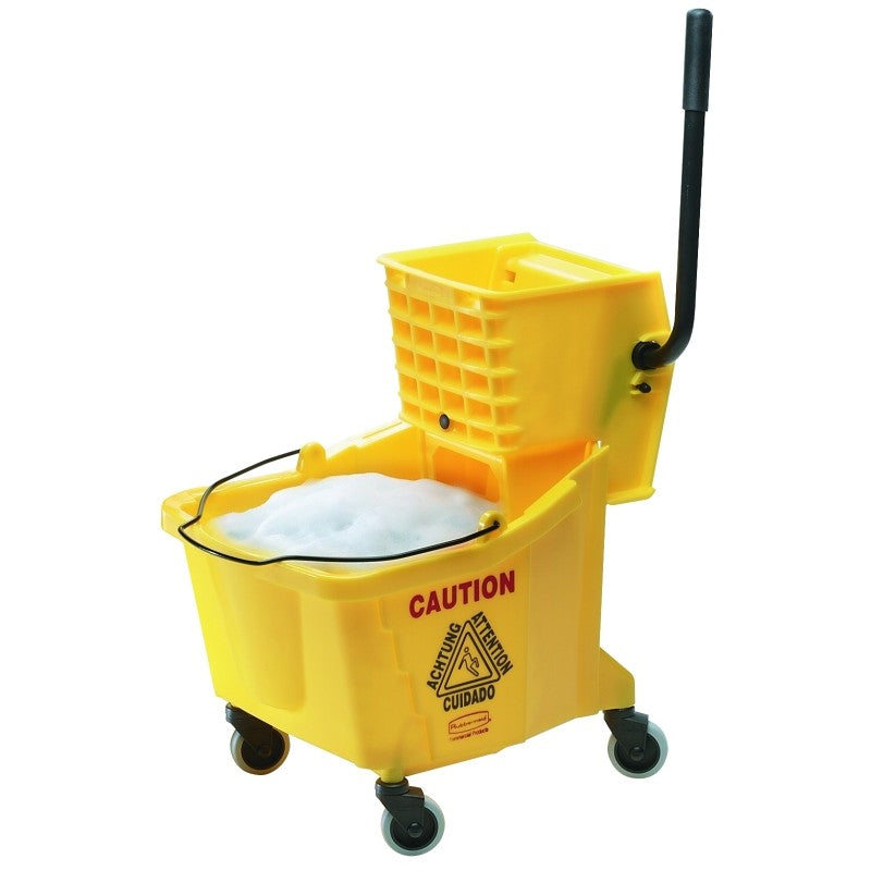 Rubbermaid FG758021YEL Mop Wringer Bucket with Wheels, 35 qt Capacity, Plastic Bucket/Pail, Yellow