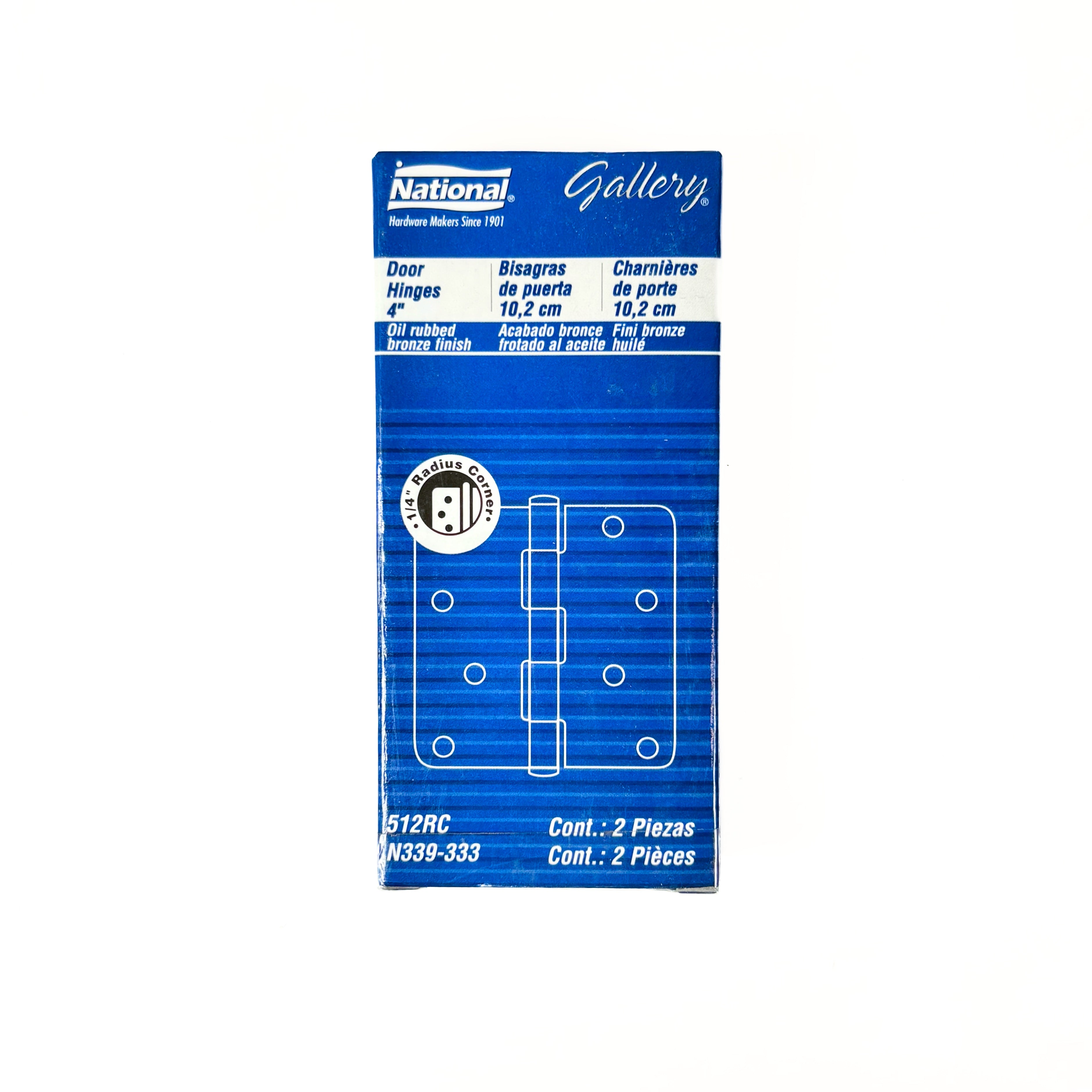 Door Hinges 4 Inch 1/4 Radius Oil Rubbed Bronze 2 Pack