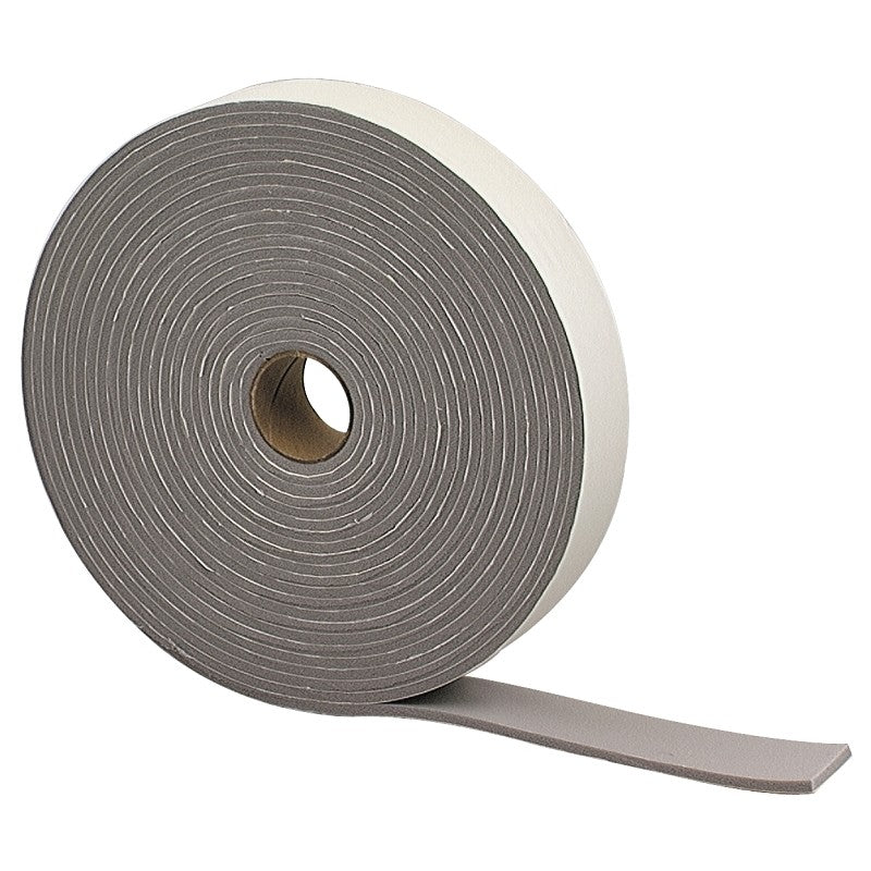 M-D 02352 Foam Tape, Self-Adhesive Mounting, 1-1/4 in W, 30 ft L, 3/16 in Thick, Gray, 6/PK
