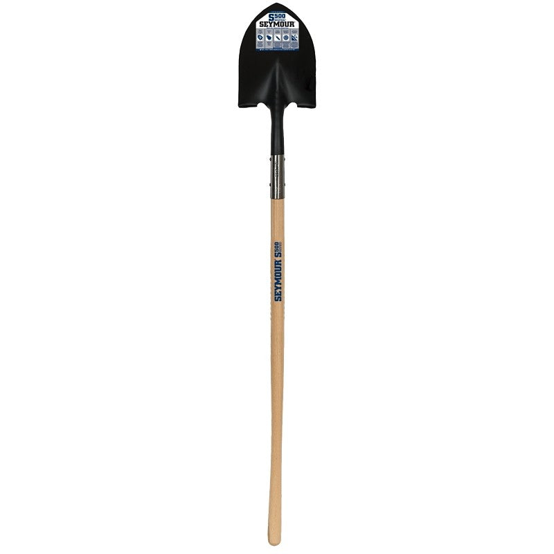 Seymour 49330 Shovel, Double-Rivet Open Back, 59 in OAL, 9-1/2 in W Blade, 14 ga, Steel Blade, Hardwood Handle