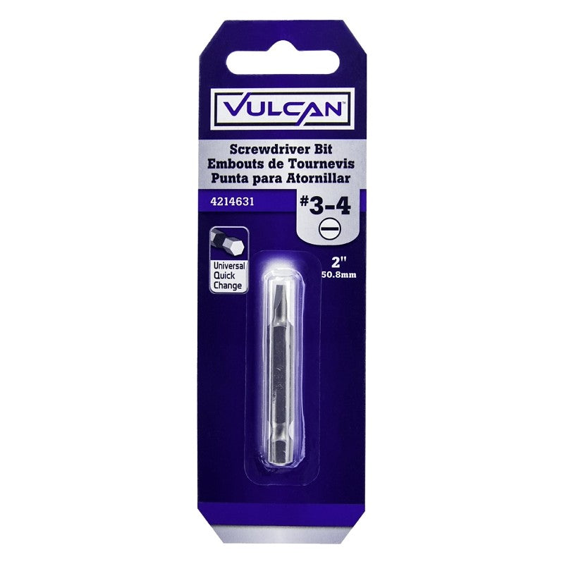 Vulcan 306511OR Screwdriver Bit, Hex Shank, S2 Chrome Molybdenum Steel