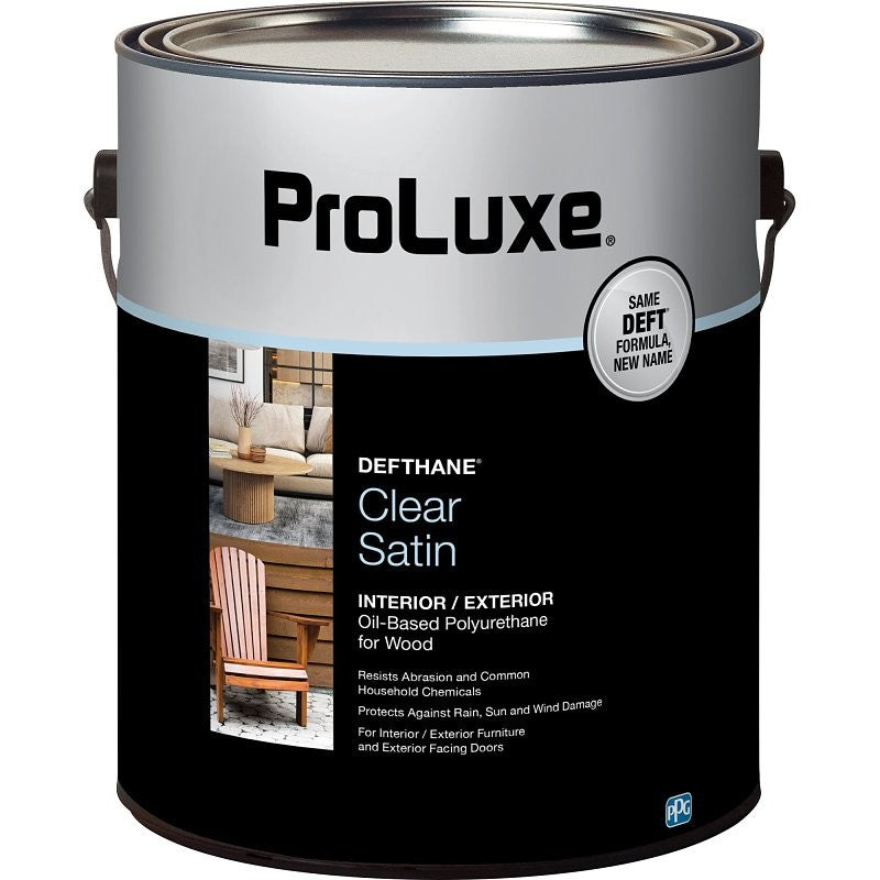 ProLuxe Defthane PLX25/01 Polyurethane, Satin, Liquid, Clear, 1 gal (Pack of 4)