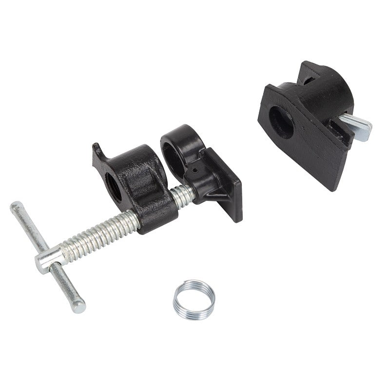 Vulcan JLO-039 Pipe Clamp Fixture, Screw Lever Handle, Steel, Powder Coated, Black