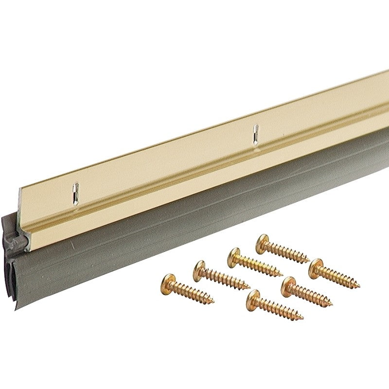 M-D 05702 Door Sweep, 36 in L, Aluminum Flange, Vinyl Insert