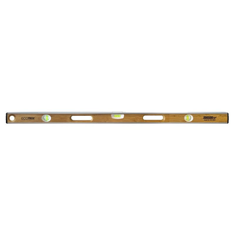 Johnson Eco-Tech 1611-4800 Level with Vial, Aluminum/Bamboo/Polycarbonate, Brown
