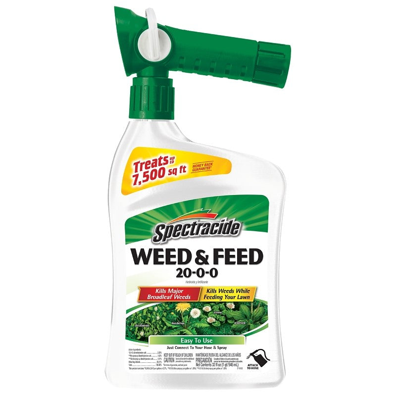 Spectracide HG-96262 Weed and Feed Killer, 32 fl-oz, Liquid, 20-0-0 N-P-K Ratio