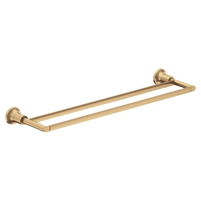 Moen Zyla Series Y1622BZG Double Towel Bar, 24 in L Rod, Zinc, Bronze, Wall