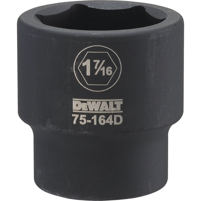 DEWALT DWMT75164OSP Impact Socket, 1-7/16 in Socket, 7/8 in D Socket, 3/4 in Drive, 6-Point, CR-440 Steel, Black Oxide