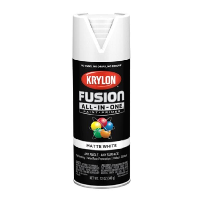 Krylon K02764007 Spray Paint, Matte, White, 12 oz, Can