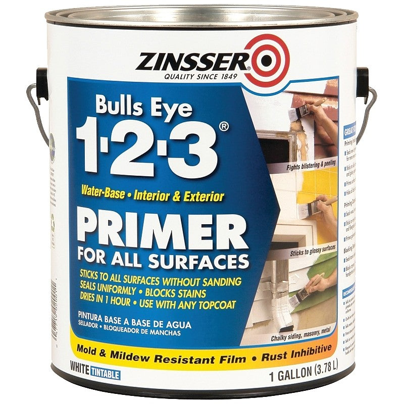 Zinsser 02001 Primer, 450 sq-ft/gal Coverage Area, White, 1 gal (Pack of 4)