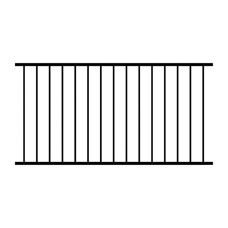 Nuvo Iron DSR3470-DB Railing Panel, 34 in OAH, Steel Rail, Textured Black Rail