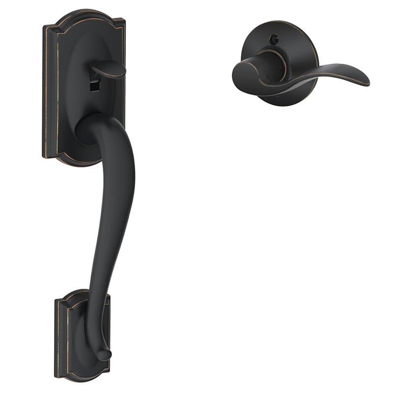 Schlage FE285CAM 716 ACC Combination Lockset, Lever Interior Handle, Left, Right, Mechanical Lock, Wave Design