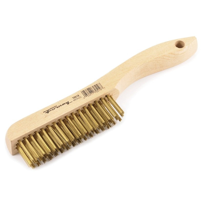 Forney 70519 Scratch Brush, 0.012 in L Trim, Brass Bristle, 10-1/4 in OAL
