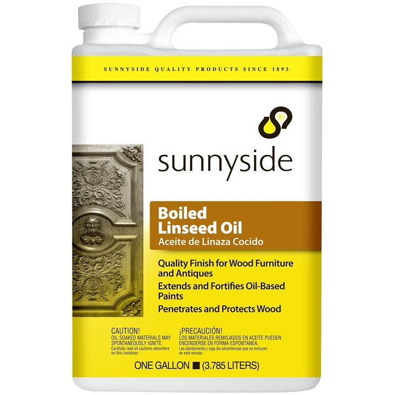 Sunnyside 872G1 Boiled Linseed Oil, Clear Amber, Liquid, 1 gal, Can (Pack of 4)