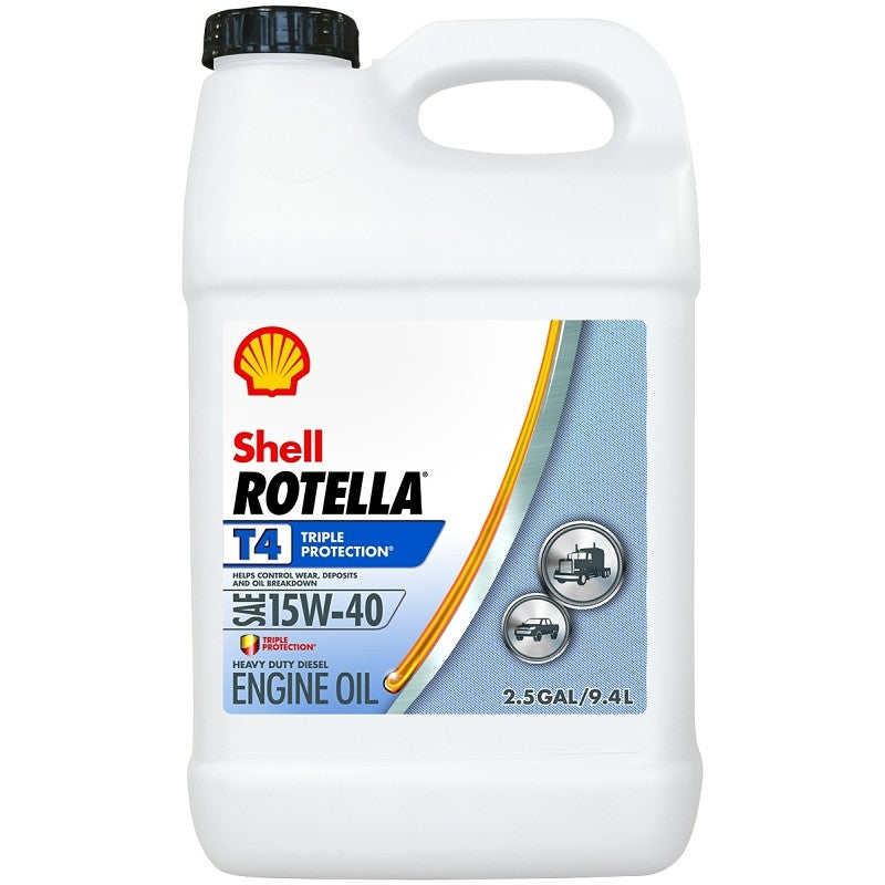 Shell Rotella T4 550045127 Engine Oil, 15W-40, 2.5 gal Jug (Pack of 2)