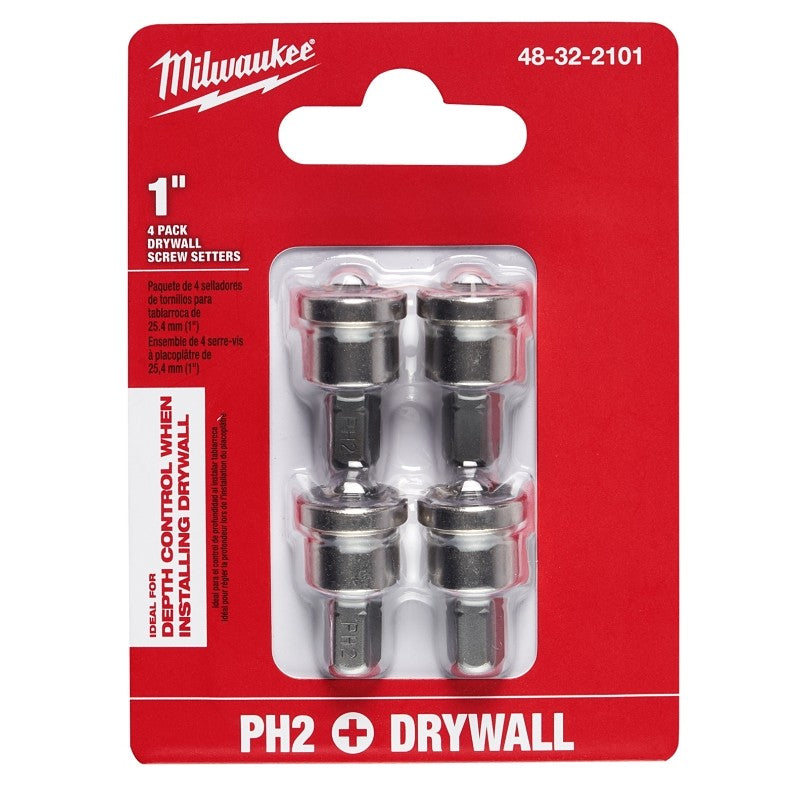 Milwaukee 48-32-2101 Drywall Screw Setter, #2 Drive, Phillips Drive, 1/4 in Shank, Hex Shank, Steel