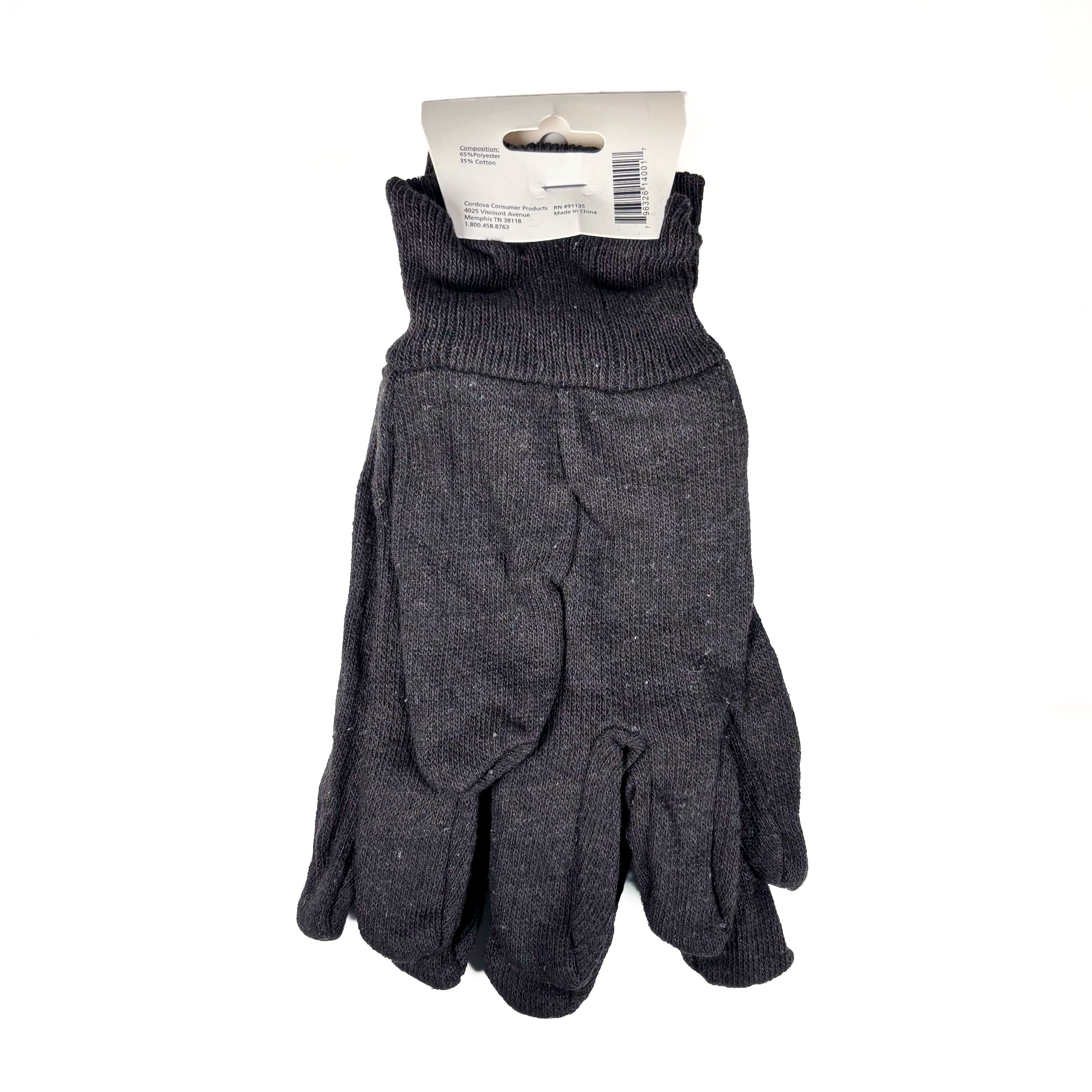 Brown Jersey Cotton Poly Blend Gloves Large